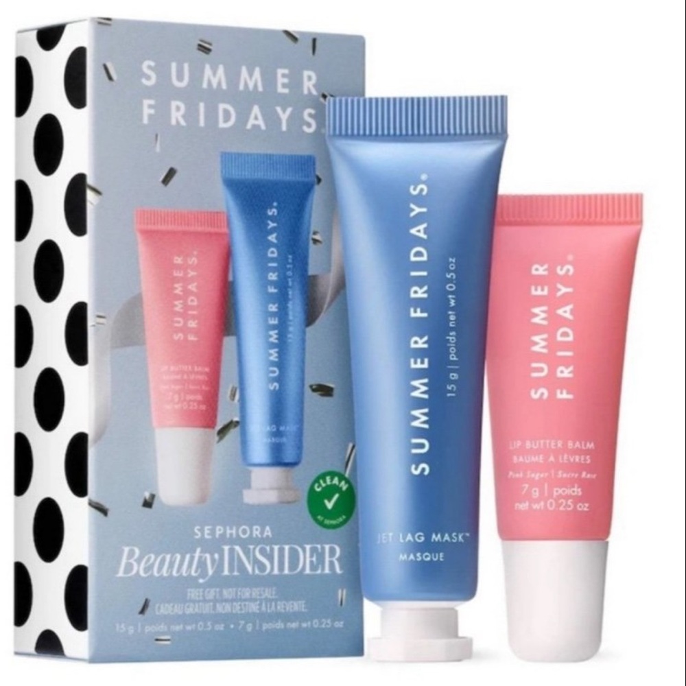 Summer Fridays Jet Lag Mask and Lip Butter Balm - Blue and Pink